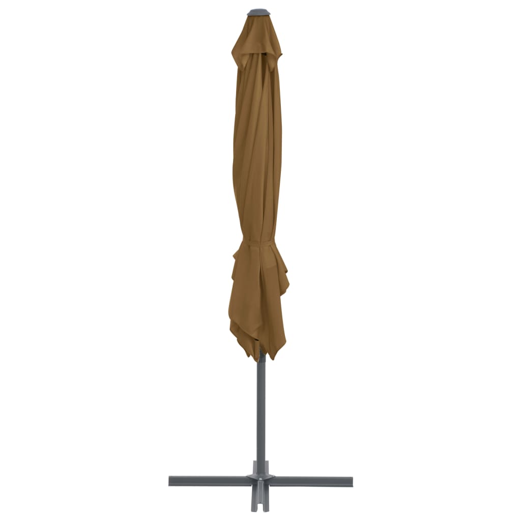Zweefparasol Met Stalen Paal 250X250 Cm Taupe 250 x 250 cm