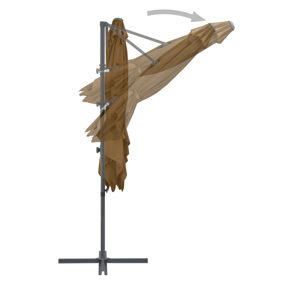 Zweefparasol Met Stalen Paal 250X250 Cm Taupe 250 x 250 cm