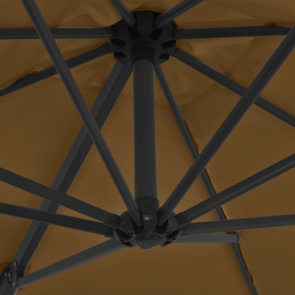 Zweefparasol Met Stalen Paal 250X250 Cm Taupe 250 x 250 cm