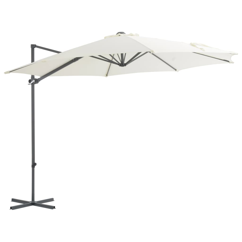 Zweefparasol Met Stalen Paal 300 Cm Zandkleurig 300 x 255 cm