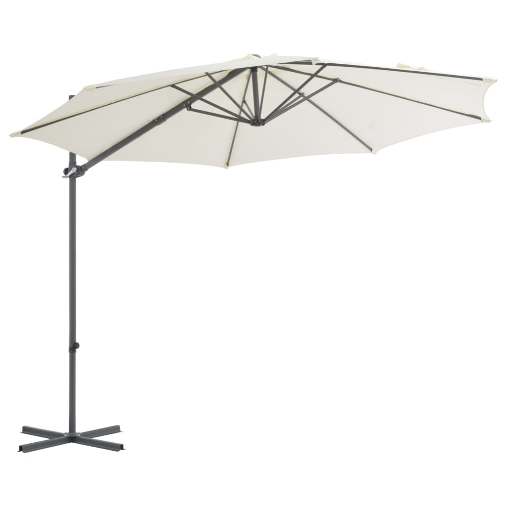 Zweefparasol Met Stalen Paal 300 Cm Zandkleurig 300 x 255 cm