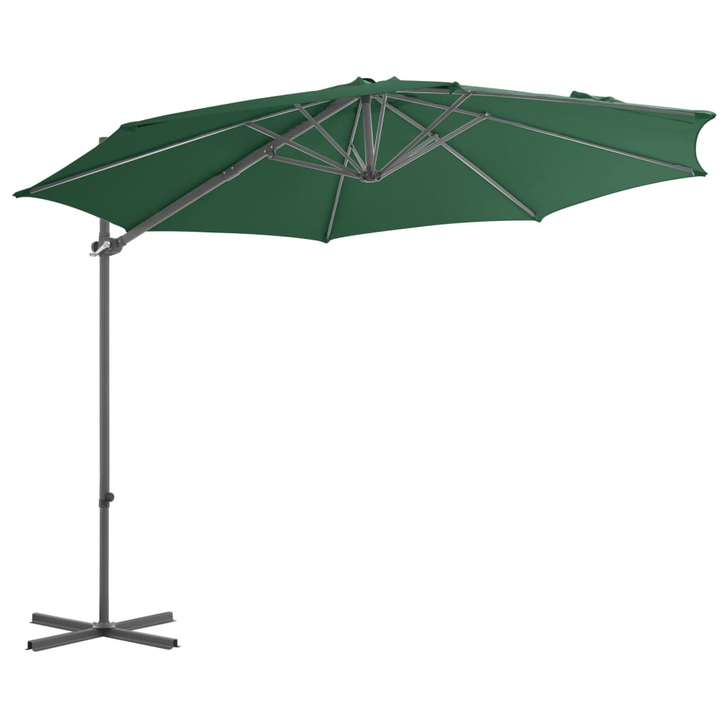 Zweefparasol Met Stalen Paal 300 Cm Groen 300 x 255 cm Lichtgroen