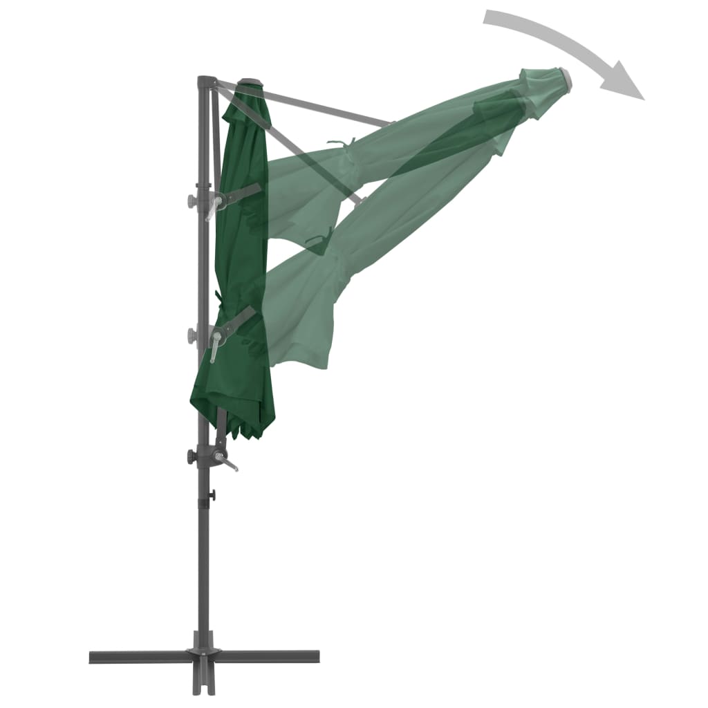 Zweefparasol Met Stalen Paal 300 Cm Groen 300 x 255 cm Lichtgroen