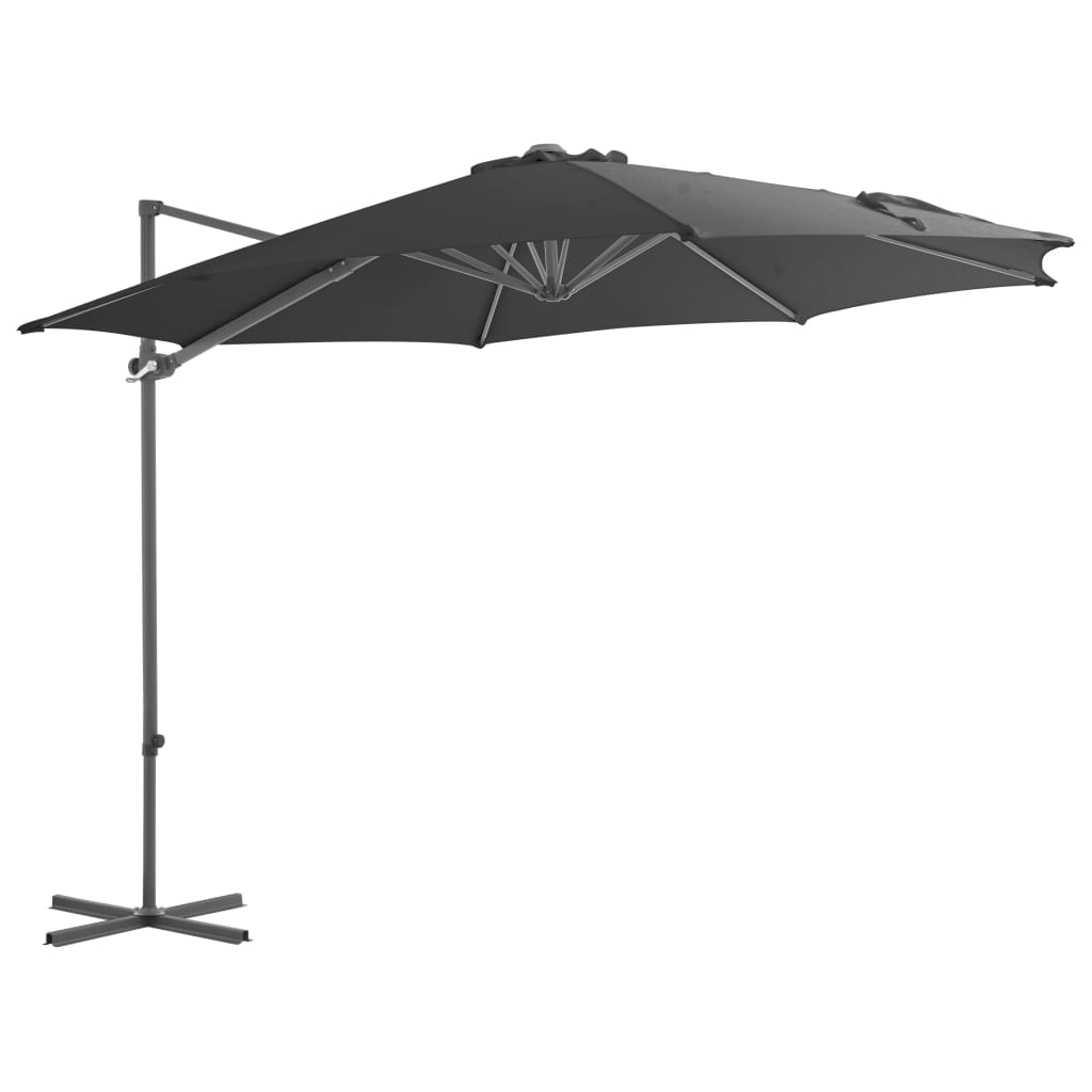 Zweefparasol Met Stalen Paal 300 Cm Antraciet 300 x 255 cm