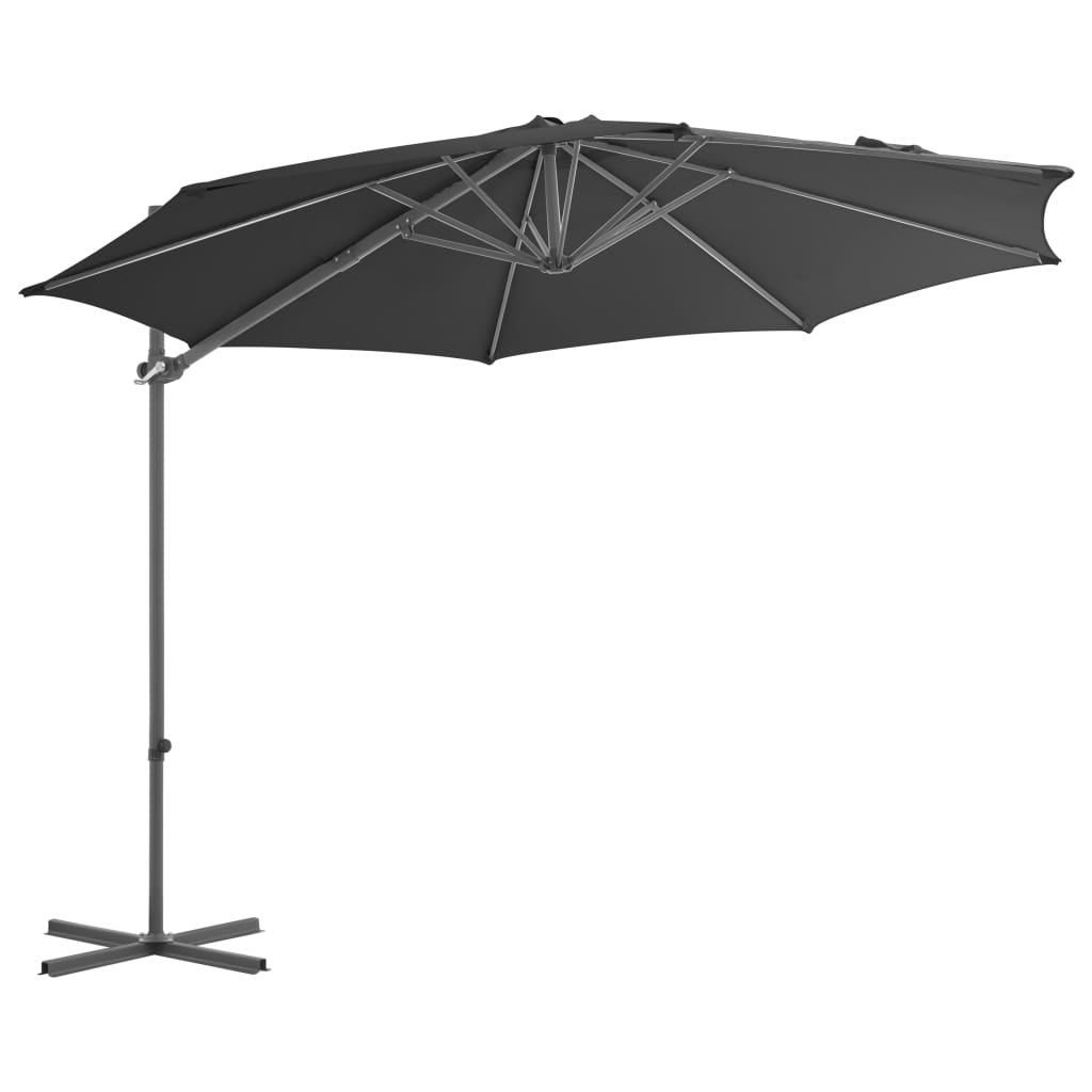 Zweefparasol Met Stalen Paal 300 Cm Antraciet 300 x 255 cm