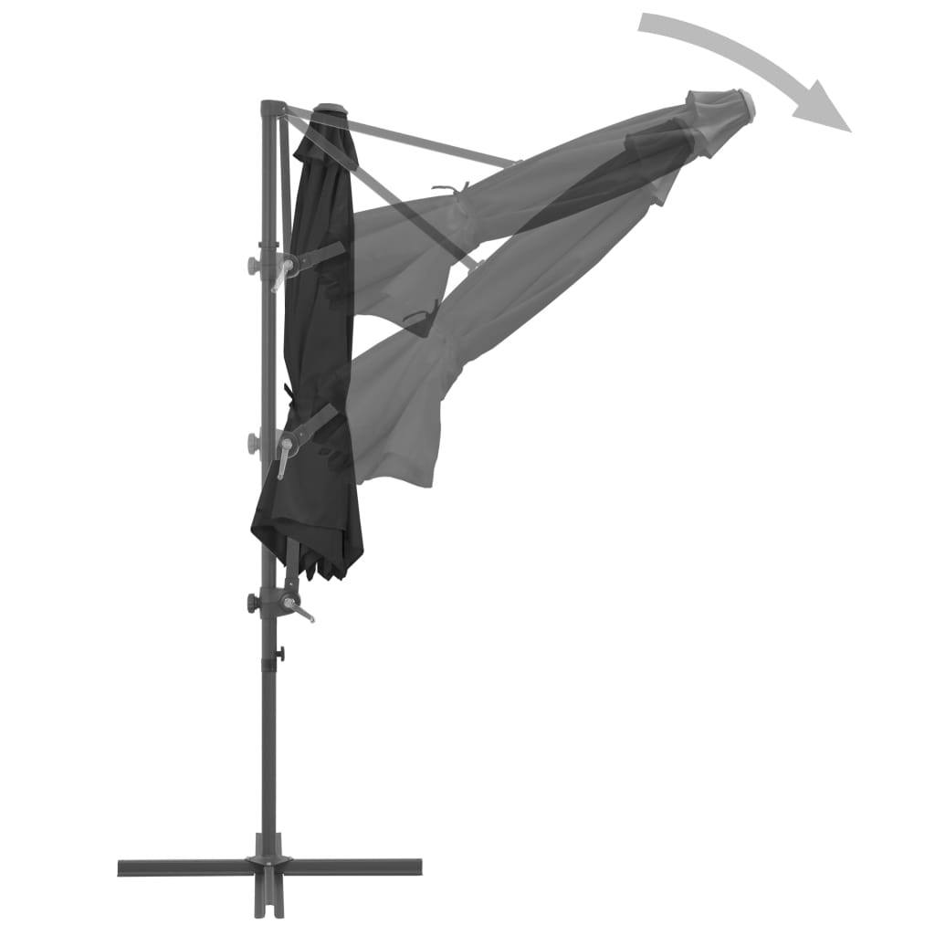 Zweefparasol Met Stalen Paal 300 Cm Antraciet 300 x 255 cm