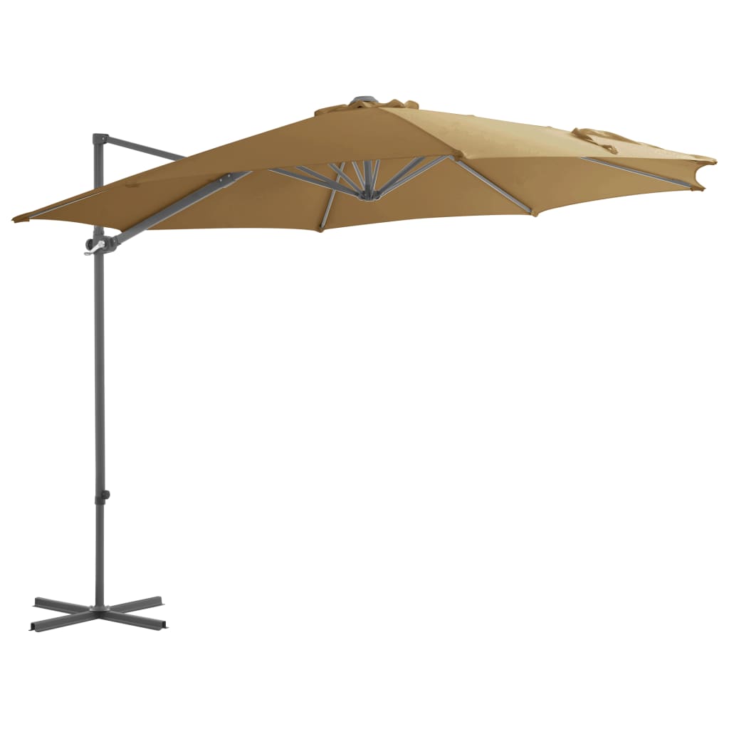 Zweefparasol Met Stalen Paal 300 Cm Taupe 300 x 255 cm