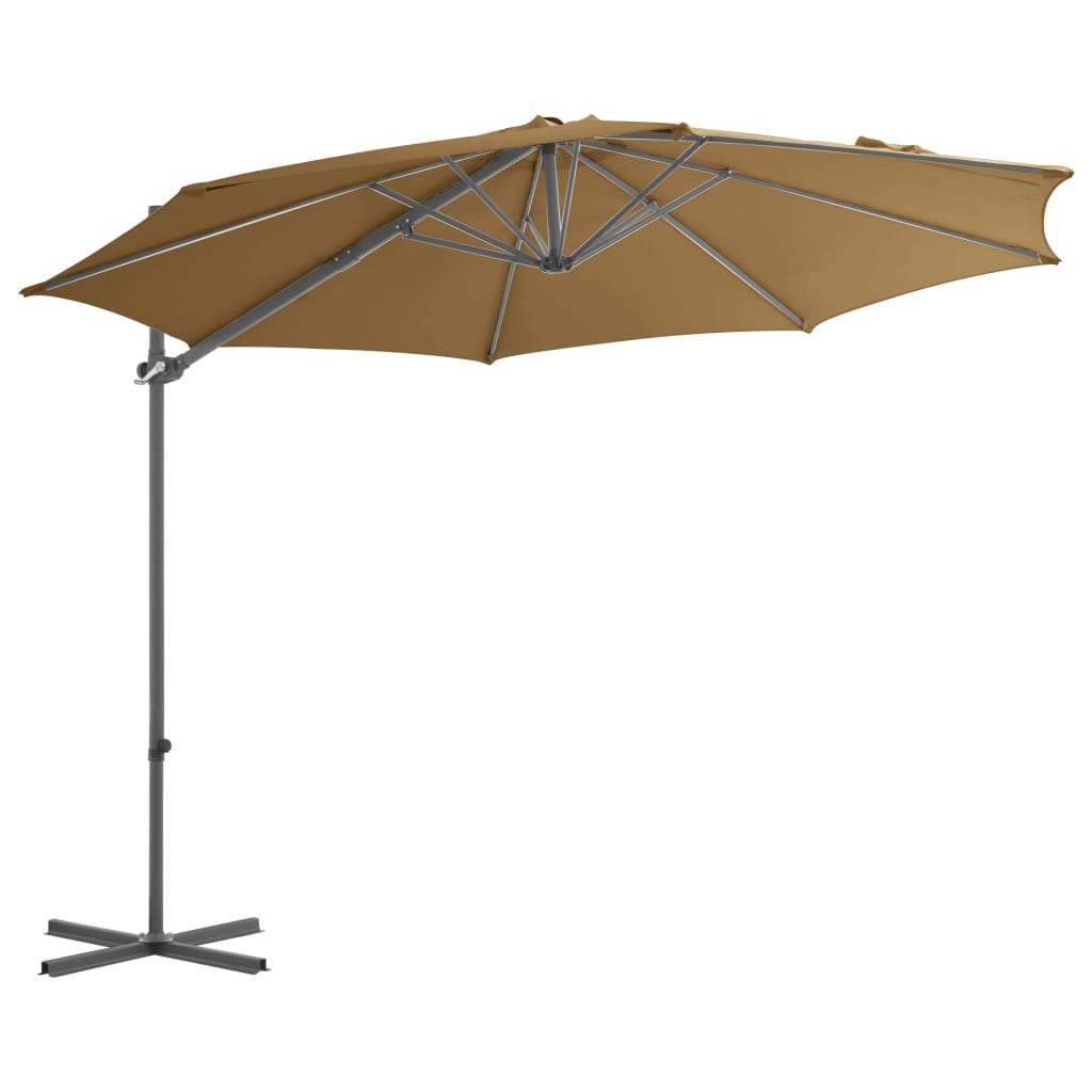 Zweefparasol Met Stalen Paal 300 Cm Taupe 300 x 255 cm