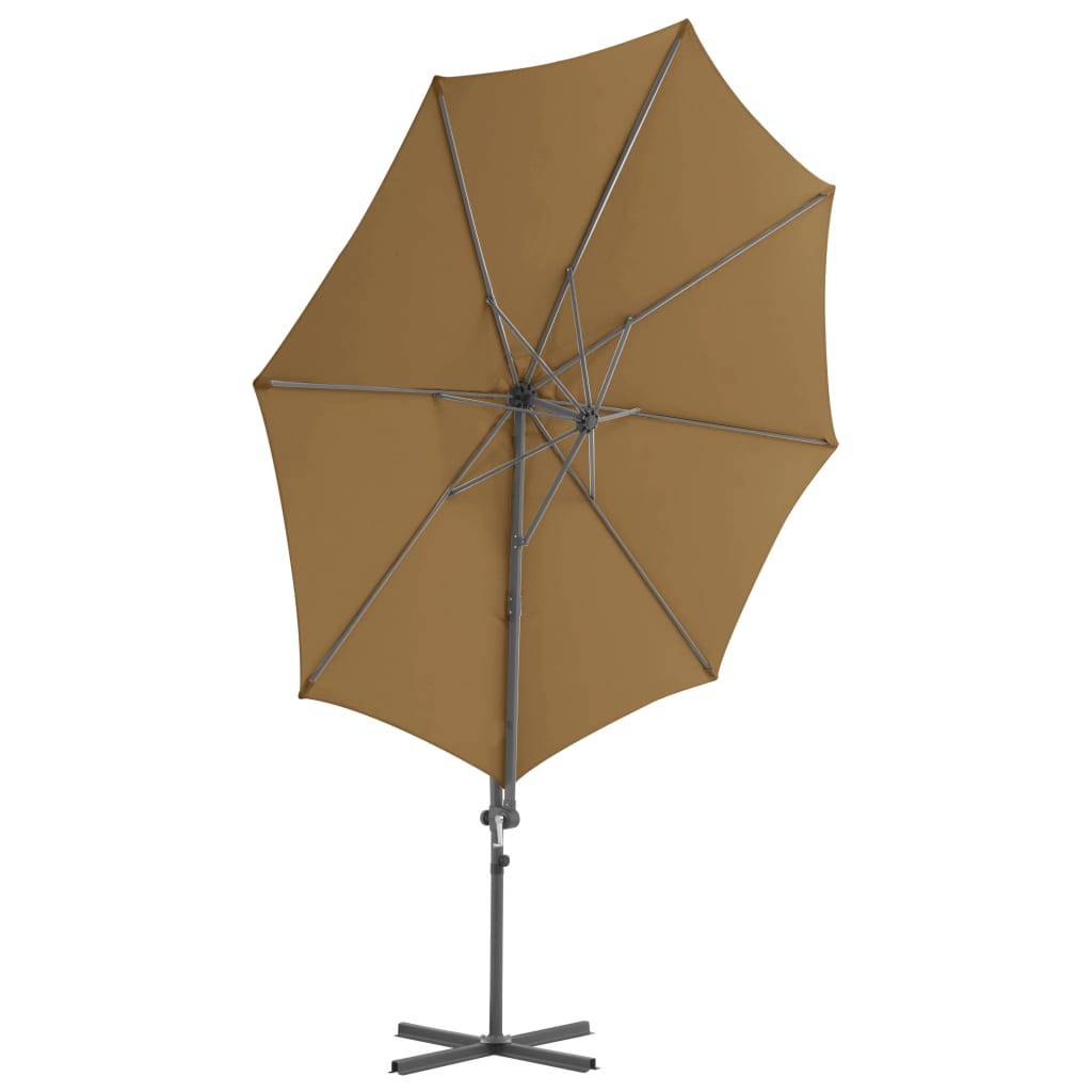 Zweefparasol Met Stalen Paal 300 Cm Taupe 300 x 255 cm
