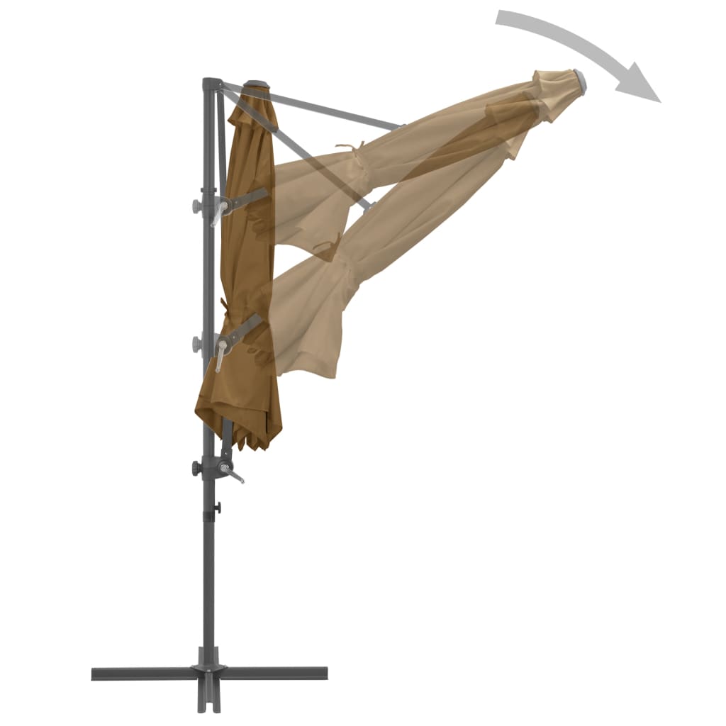 Zweefparasol Met Stalen Paal 300 Cm Taupe 300 x 255 cm