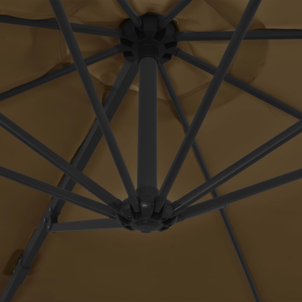 Zweefparasol Met Stalen Paal 300 Cm Taupe 300 x 255 cm