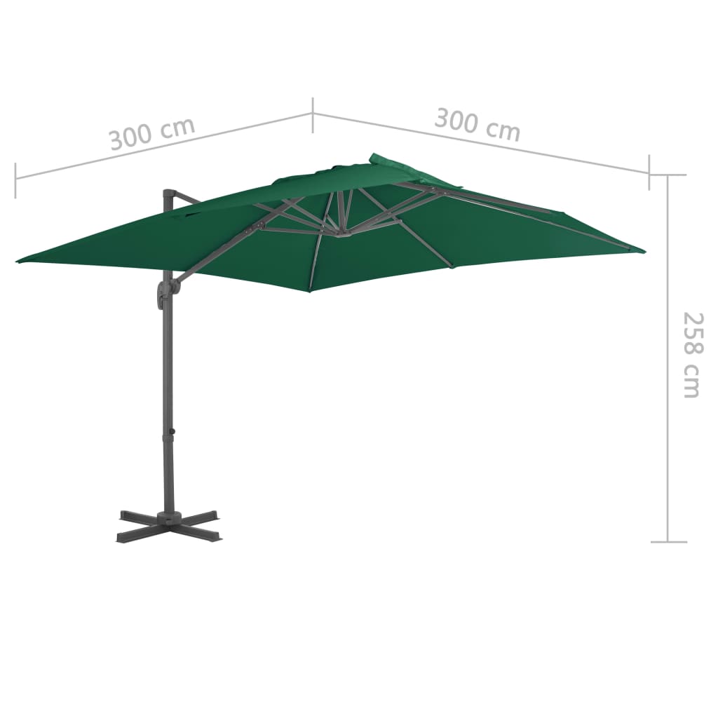 Zweefparasol Met Aluminium Paal 300X300 Cm Groen 300 x 300 cm