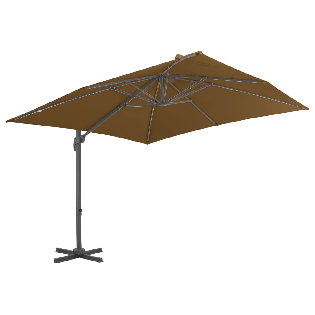 Zweefparasol Met Aluminium Paal 300X300 Cm Taupe 300 x 300 cm