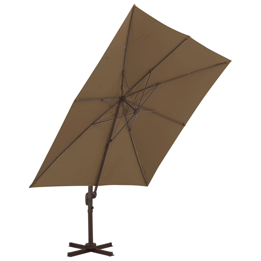 Zweefparasol Met Aluminium Paal 300X300 Cm Taupe 300 x 300 cm