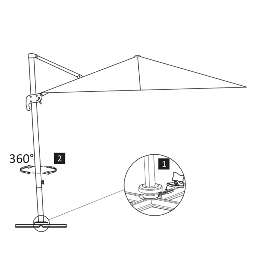 Zweefparasol Met Aluminium Paal 300X300 Cm Taupe 300 x 300 cm