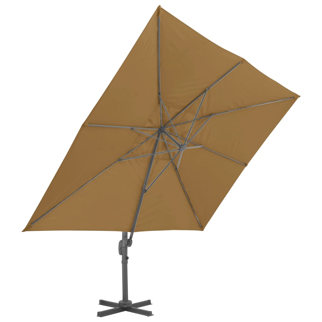 Zweefparasol Met Aluminium Paal 400X300 Cm Taupe 400 x 300 cm