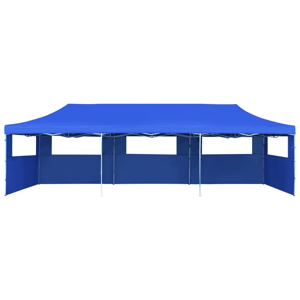 Vouwtent Pop-Up Met 5 Zijwanden 3X9 M Blauw