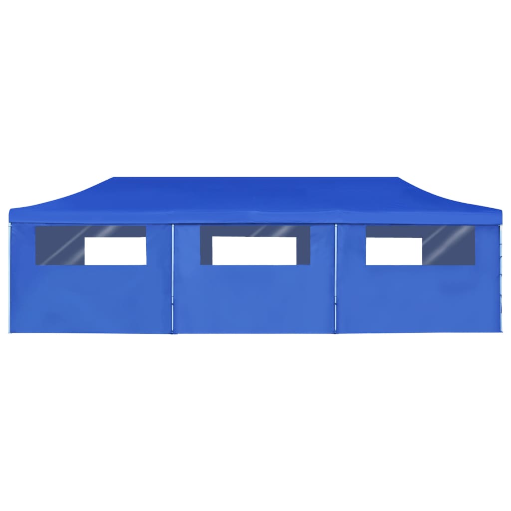 Vouwtent Pop-Up Met 8 Zijwanden 3X9 M Blauw