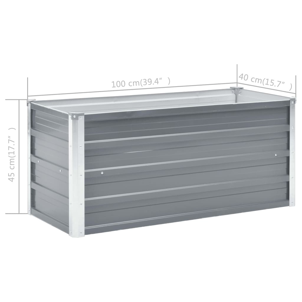 Plantenbak Verhoogd Gegalvaniseerd Staal 100 x 40 x 45 cm