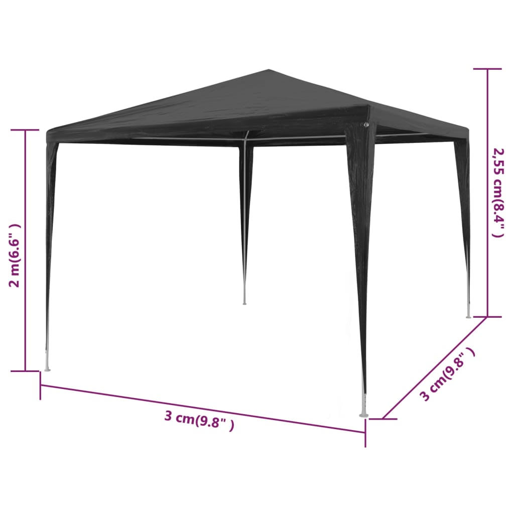 Partytent Pe 3 x 3 m Antraciet