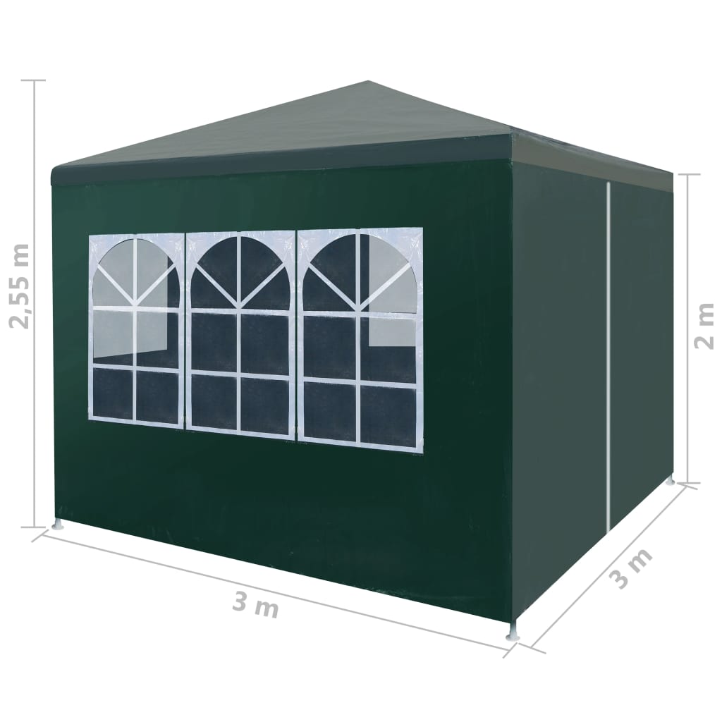 Partytent 3 x 3 m Groen