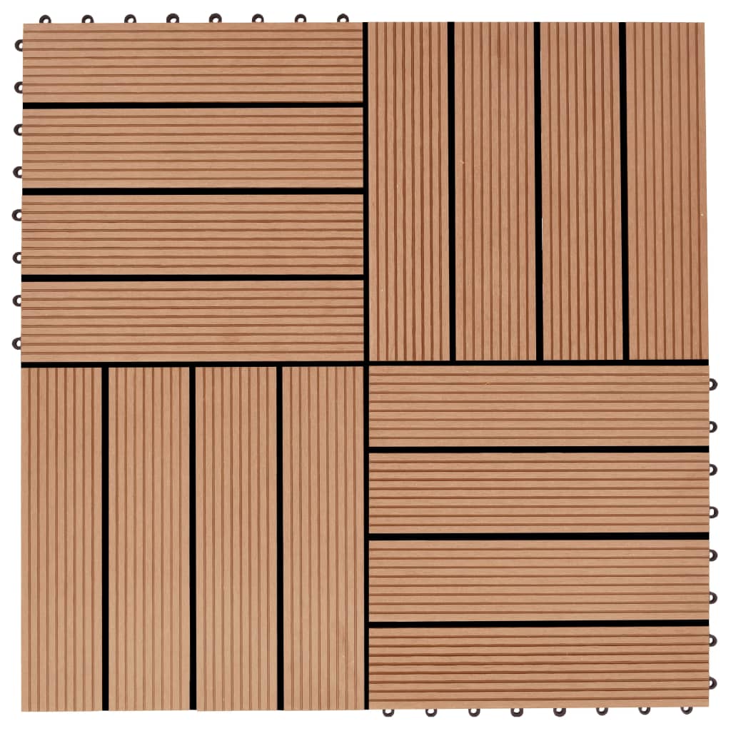 Terrastegels 30x30 cm 1 m² HKC teakkleur 11 st 11 Teakkleur Patroon 1