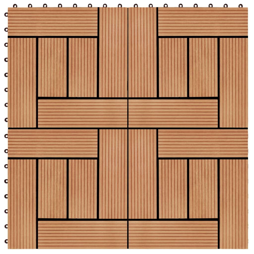Terrastegels 30x30 cm 1 m² HKC teakkleur 11 st