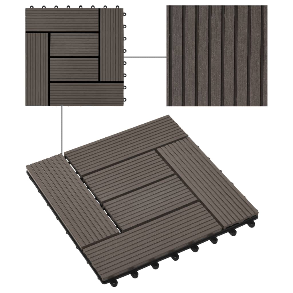 Terrastegels 30x30 cm 1 m² HKC donkerbruin 11 st 11 Donkerbruin Patroon 2