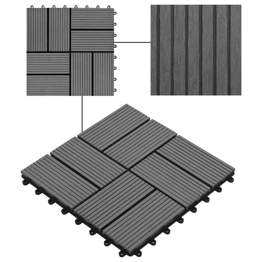 Terrastegels 30x30 cm 1 m² HKC grijs 11 st 11 Grijs Patroon 3