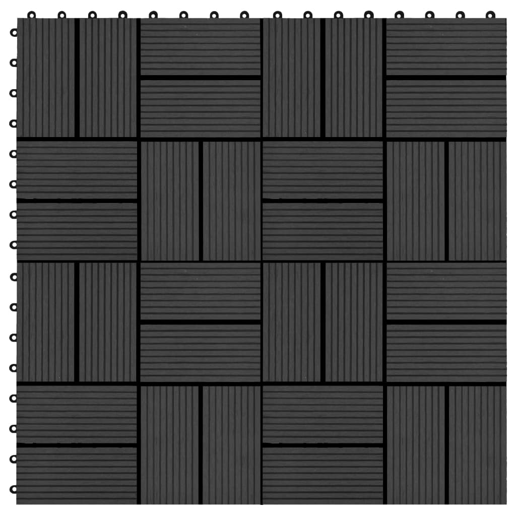 Terrastegels 30x30 cm 1 m² HKC zwart 11 st 11 Zwart Patroon 3