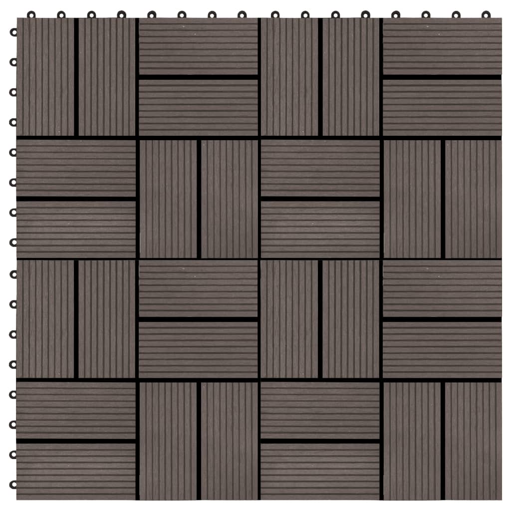 Terrastegels 30x30 cm 1 m² HKC donkerbruin 11 st 11 Donkerbruin Patroon 3