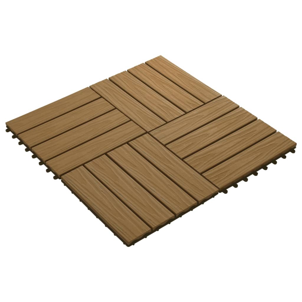 Terrastegels diep reliëf 30x30 cm 1 m² HKC teakkleur 11 st teak coloured