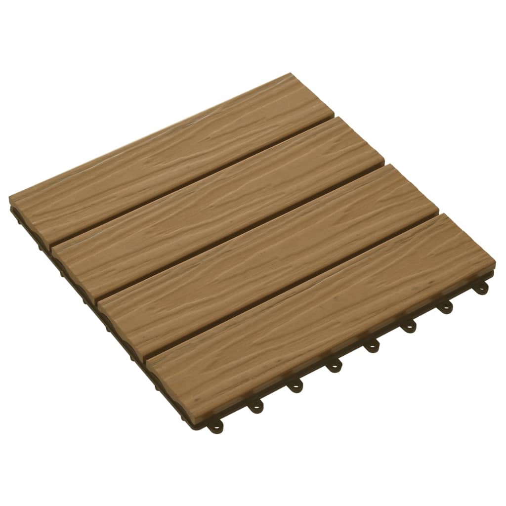 Terrastegels diep reliëf 30x30 cm 1 m² HKC teakkleur 11 st teak coloured