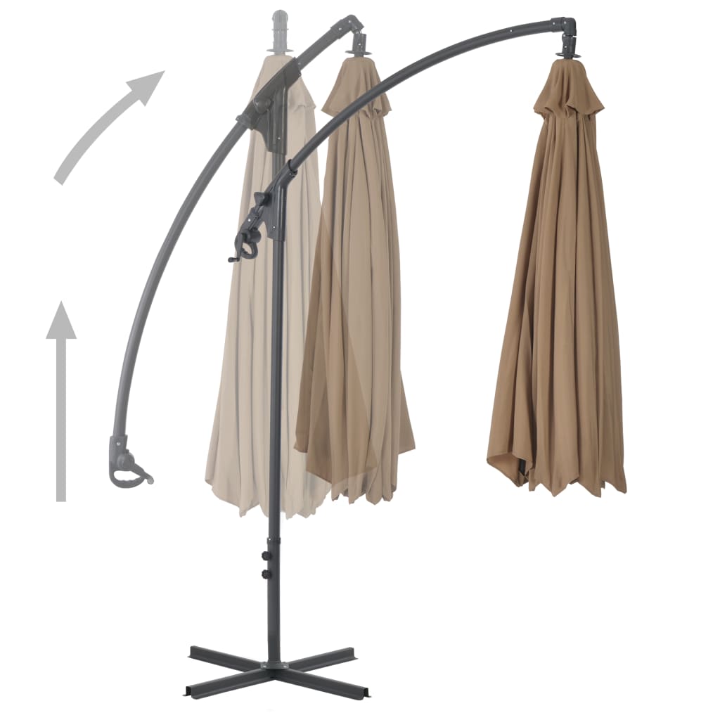 Zweefparasol Met Stalen Paal 300 Cm Taupe