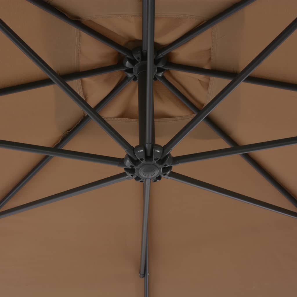 Zweefparasol Met Stalen Paal 300 Cm Taupe