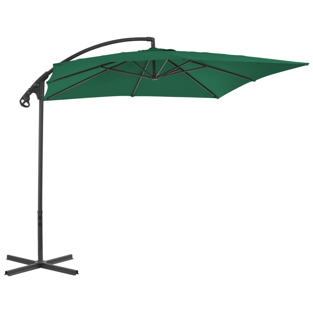 Zweefparasol Met Stalen Paal 250X250 Cm Groen Lichtgroen