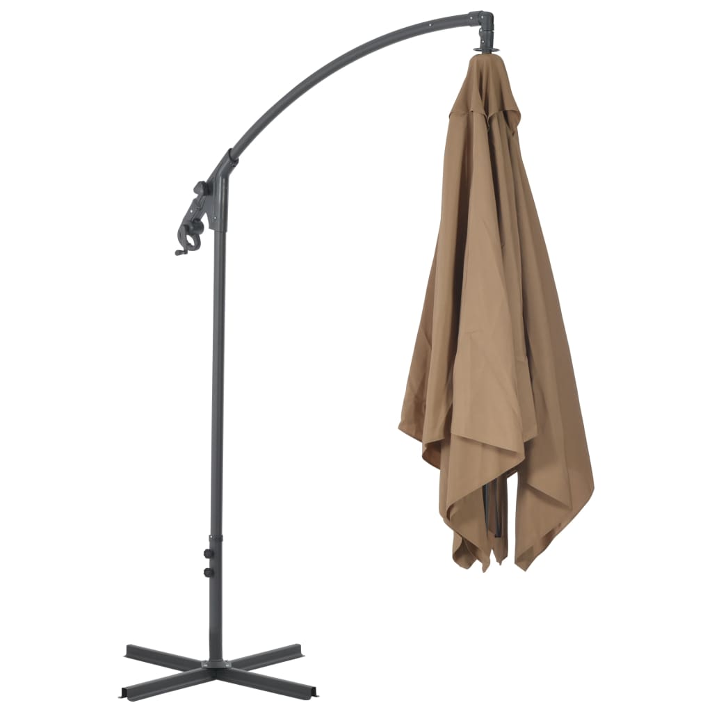 Zweefparasol Met Stalen Paal 250X250 Cm Taupe