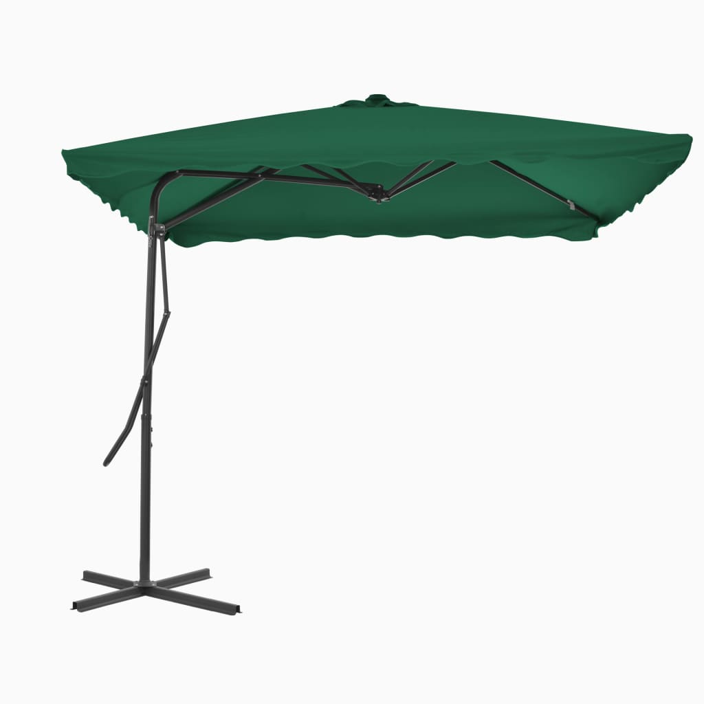 Parasol Met Stalen Paal 250X250 Cm Groen Lichtgroen