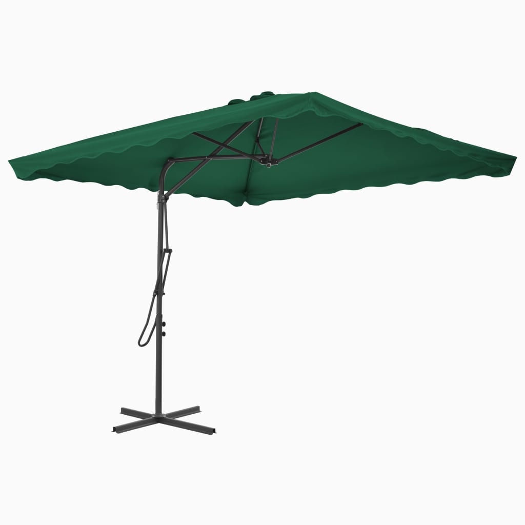 Parasol Met Stalen Paal 250X250 Cm Groen Lichtgroen