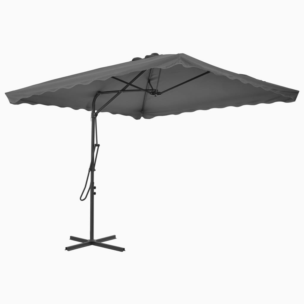 Parasol Met Stalen Paal 250X250 Cm Antraciet