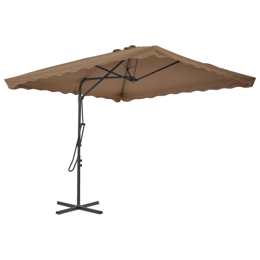 Parasol Met Stalen Paal 250X250 Cm Taupe