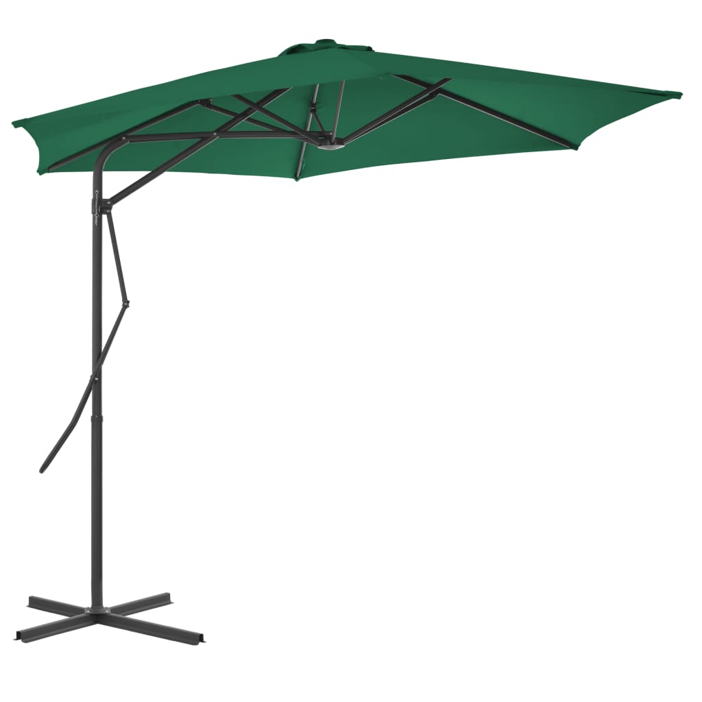 Parasol Met Stalen Paal 300 Cm Groen Lichtgroen