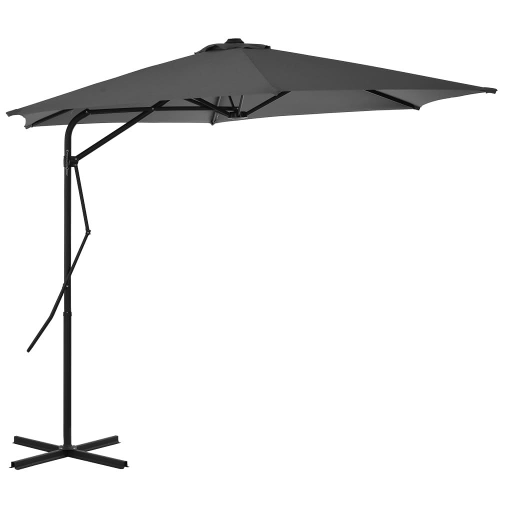 Parasol Met Stalen Paal 300 Cm Antraciet