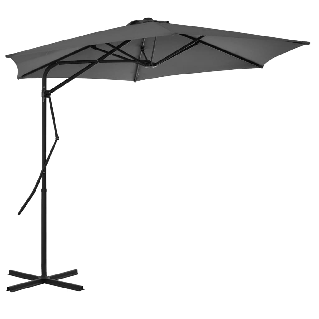 Parasol Met Stalen Paal 300 Cm Antraciet