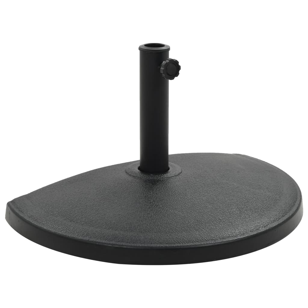 Parasolvoet halfrond 15 kg polyresin zwart