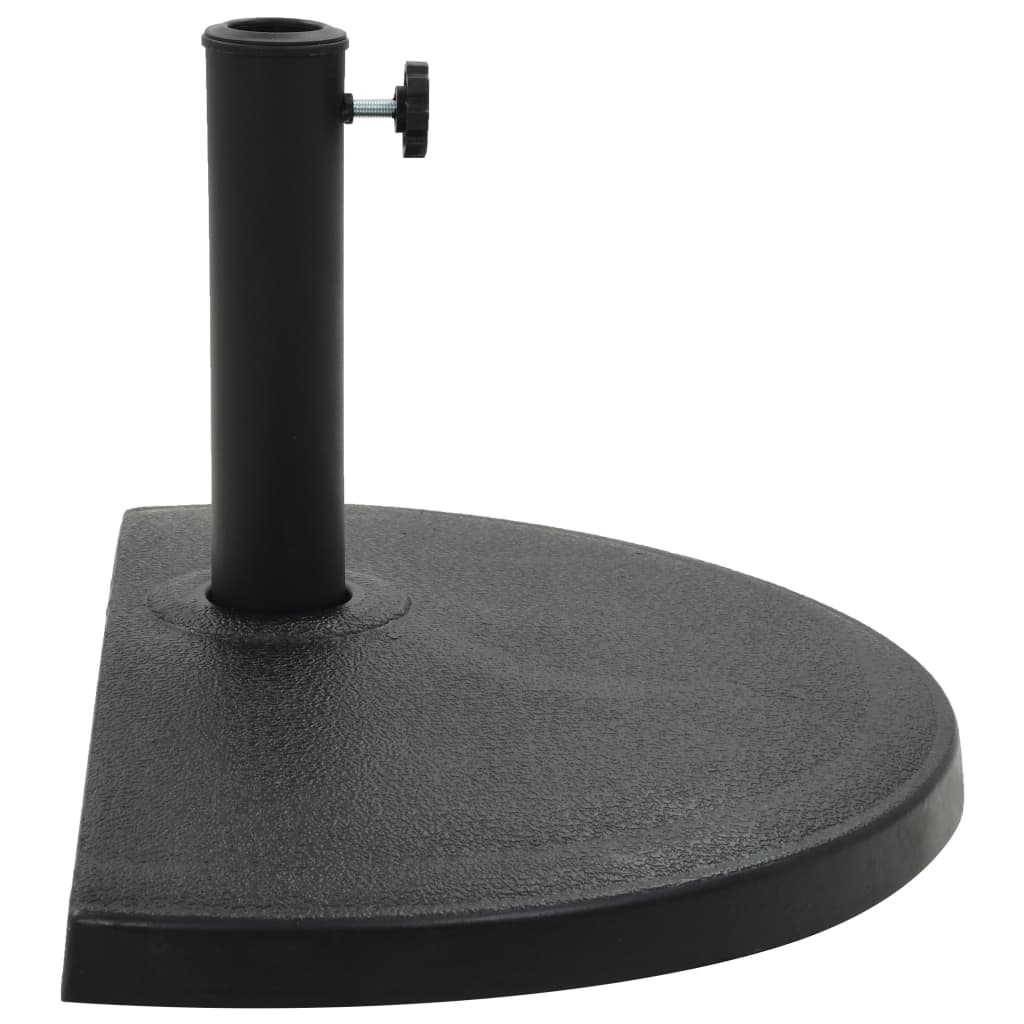 Parasolvoet halfrond 15 kg polyresin zwart