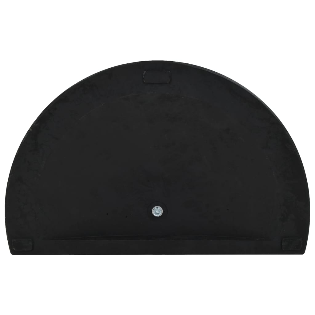 Parasolvoet halfrond 15 kg polyresin zwart