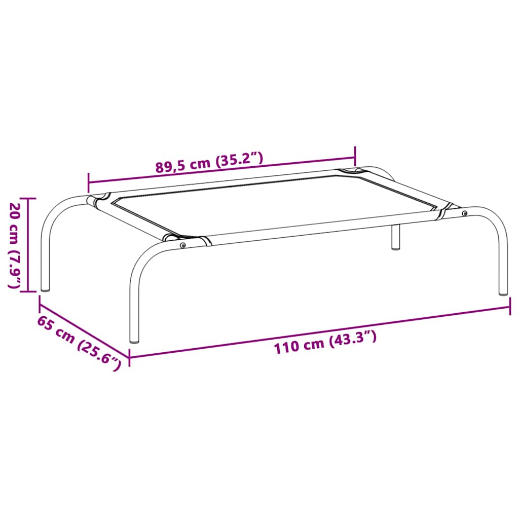 Hondenbed verhoogd L textileen zwart