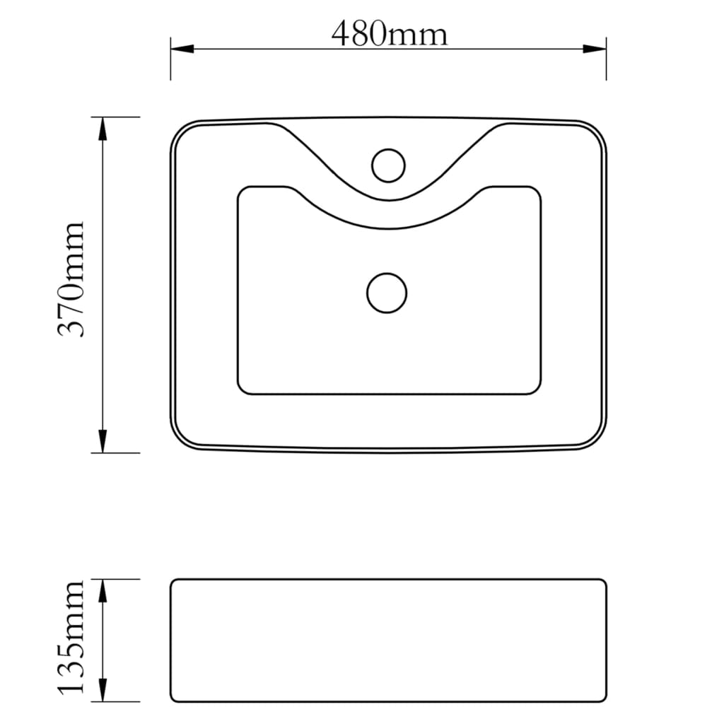 Wastafel Met Kraangat 48X37X13,5 Cm Keramiek Kleurig Goud