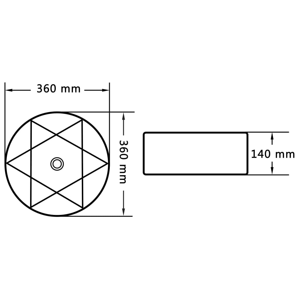 Wastafel 36X14 Cm Keramiek Zwart